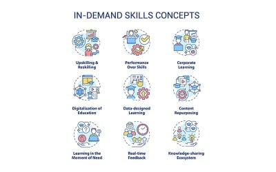 In Demand Skills Concept Icons Set