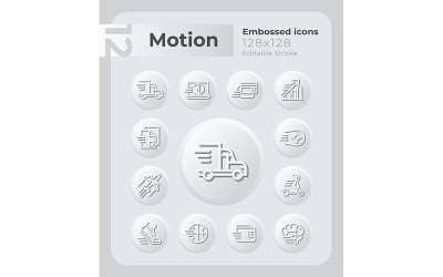 Motion Embossed Icons Set