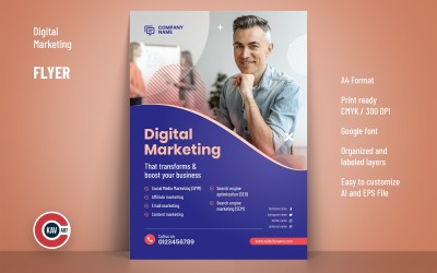 A4-Flyer-Vorlage für digitales Marketing