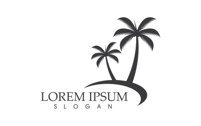 Palm Coconut Tree Vector Logo V2