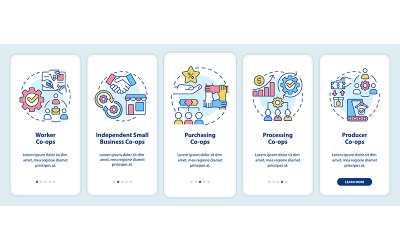 Soorten co-ops Onboarding mobiele app-scherm