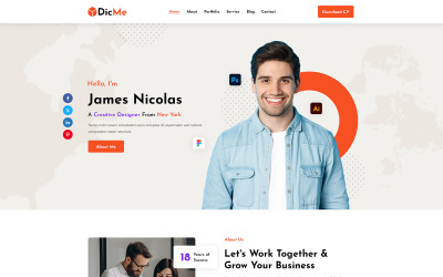 Dicme – Personal Portfolio PSD Template