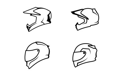 摩托车头盔矢量标志设计模板V5