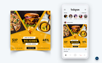 食品和餐厅社交媒体帖子设计模板-53