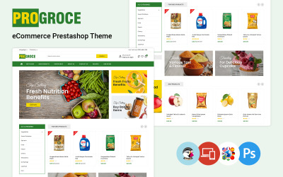 Progroce - 蔬菜, 水果 and 杂货店 Store Presta商店 Theme