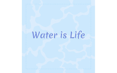 水是生命卡片模板