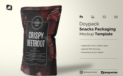 Мокап упаковки закусок Doypack
