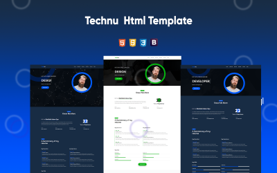 Technu - CV Pessoal / Currículo / Modelo de Landing Page de Portfólio