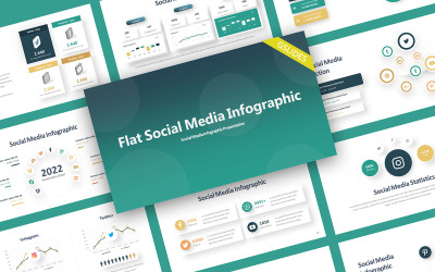 Flat Social Media Infographic Google Slides Template