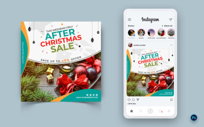 社交媒体Instagram Post Design-04上的圣诞礼物庆祝销售