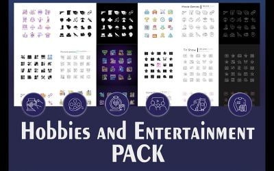 Hobbies and entertainment icons bundle