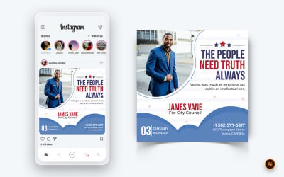 Politieke campagne Social Media Instagram Post ontwerpsjabloon-07