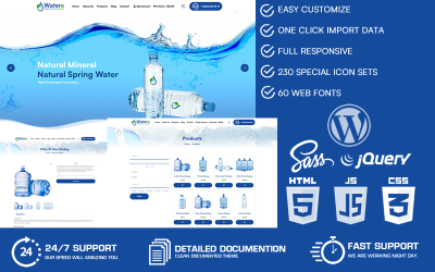 水-水交付公司WooCommerce Wordpress主题