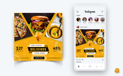 食品和餐馆提供折扣服务社交媒体Instagram Post Design-38