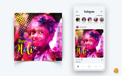 Conception de publication Instagram sur les médias sociaux du festival Holi-04