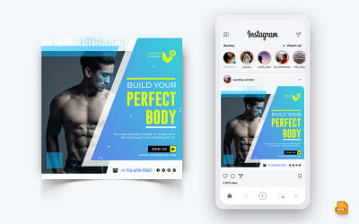 健身房和健身工作室社交网络Instagram发布设计-26