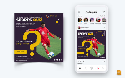 Sportovní turnaje Sociální sítě Instagram Post Design-13