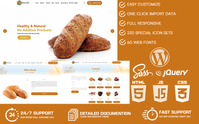 Bakeryo -面包店 &amp;amp; 蛋糕WooCommerce Wordpress主题