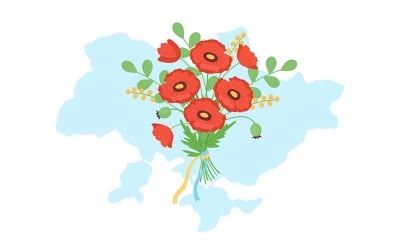 阵亡将士纪念日在乌克兰矢量插图