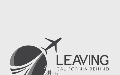 离开加州后面-旅游标志模板设计