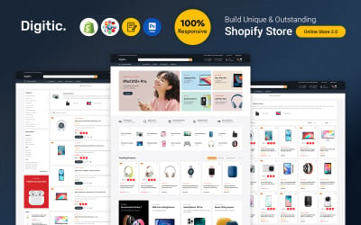 Digitic - Электроника, гаджеты и компьютеры Многоцелевая адаптивная тема Shopify