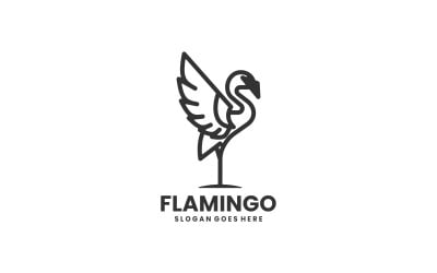 Flamingo Line Art Logo Design