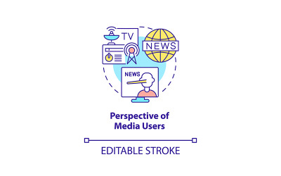 Point de vue de l&amp;#39;icône de concept d&amp;#39;utilisateurs de médias