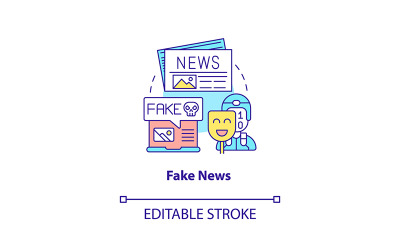 Tratto modificabile dell&amp;#39;icona del concetto di notizie false