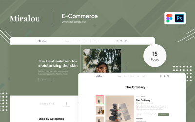 Miralou七-化妆品商店电子商务主题Figma和Photoshop
