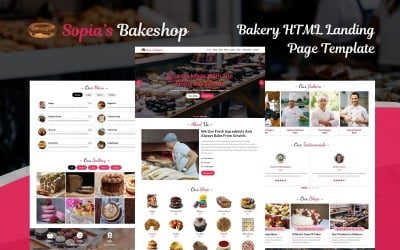 Sopia&amp;#39;s Bakeshop - HTML5-Landingpage-Vorlage für Bäckereien