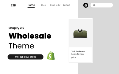 B2B - Tema Shopify per fornitura, commercio e vendita all&amp;#39;ingrosso