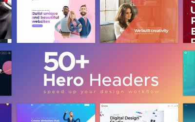 50+ PSD hero网站标题