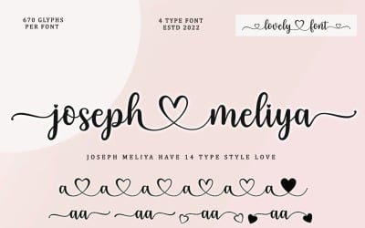 Шрифт Joseph Meliya Lovely Script