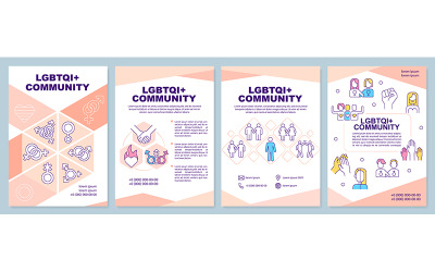 LGBTQI社区粉红色宣传册模板