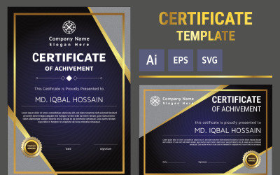 Diseño de vectores de plantilla de certificado moderno
