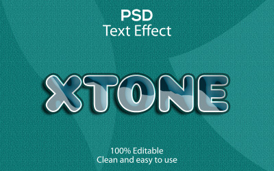 Xtone | 3D Xtone kreslený styl textu | Xtone Editable Psd Text Effect | Moderní styl písma Xtone PSD