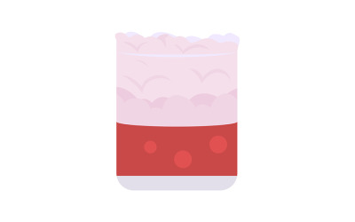 Punch drink in glass semi flat color vector item