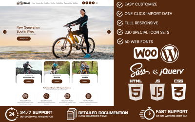 自行车店的WordPress WooCommerce主题