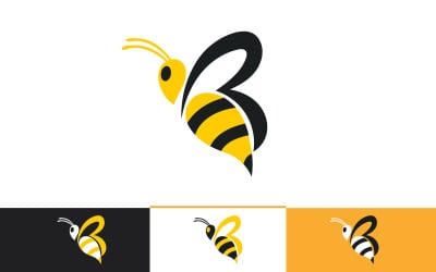 Bee Logo Sablon Vektor Ikonra