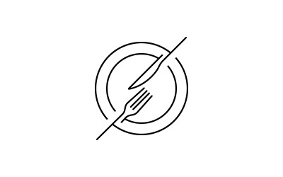 餐厅标志与勺子和叉图标V4
