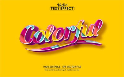 Colorful - Editable Text Effect, Comic And Multicolor 车oon Text Style, 图形 Illustration
