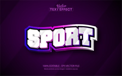 Sport - Bearbeitbarer Texteffekt, Basketballteam und Sporttextstil, Grafikillustration