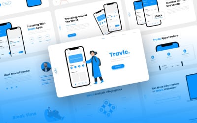 Travic - Modello PowerPoint per l&amp;#39;app mobile dell&amp;#39;agenzia di viaggi