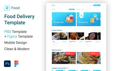 DFood - Food Delivery PSD Template