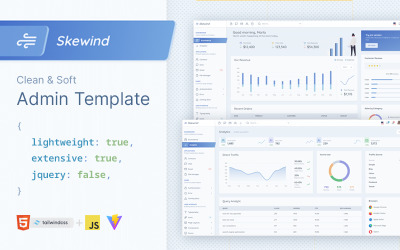 Skewind -仪表板模型d&TailwindCSS HTML管理