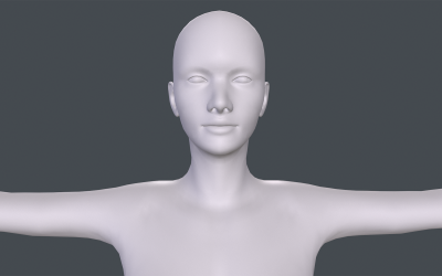 Kadın Basemesh Düşük Poli 3D model