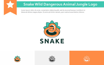 Logo della fauna selvatica della giungla animale pericoloso selvaggio del serpente