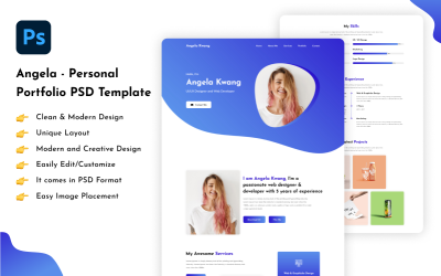 Angela - PSD-шаблон особистого портфоліо