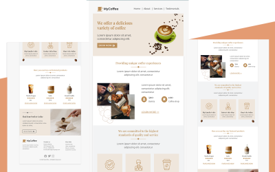 MyCoffee - Mehrzweck-Kaffeestube E-Mail-Vorlage Responsiv