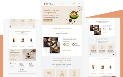 MyCoffee - Modello di email per caffetteria multiuso reattivo